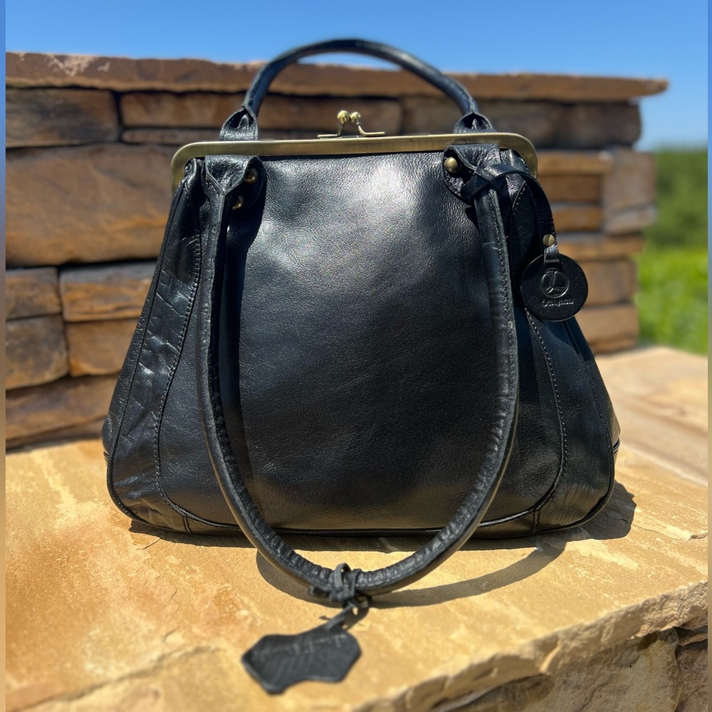 Chic Black Leather Satchel